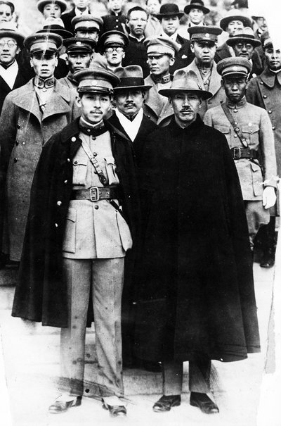 Chiang Kai-shek with Military Leaders by Chinese Photographer